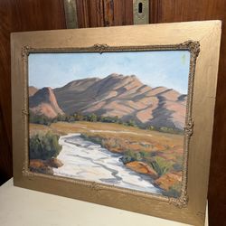 Vintage desert scene signed by the artist 25 x 21