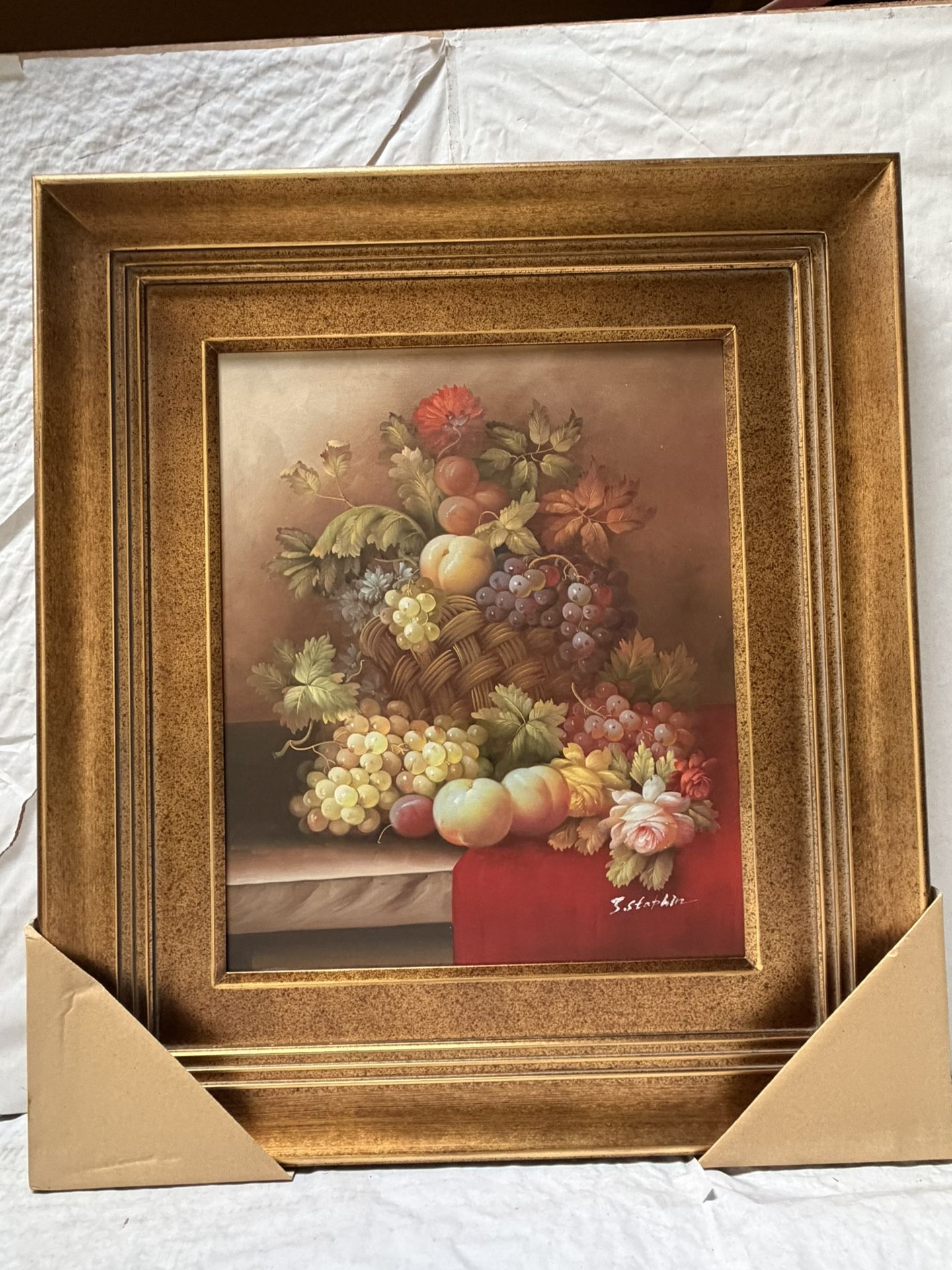 Hand-Painted Oil Painting Wooden Frame 36” x 32”
