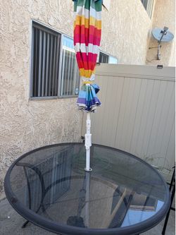 Outdoor Patio Table and Chairs with Umbrella