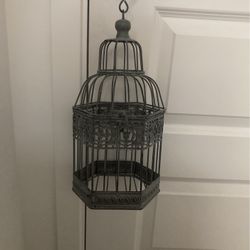 Silver Hanging  Decorative Bird Cage