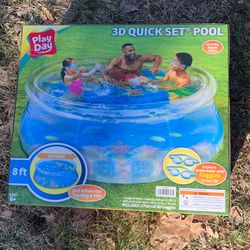 New 8ft x 30in Inflatable 3D Swimming Pool - 3D Goggles Included!