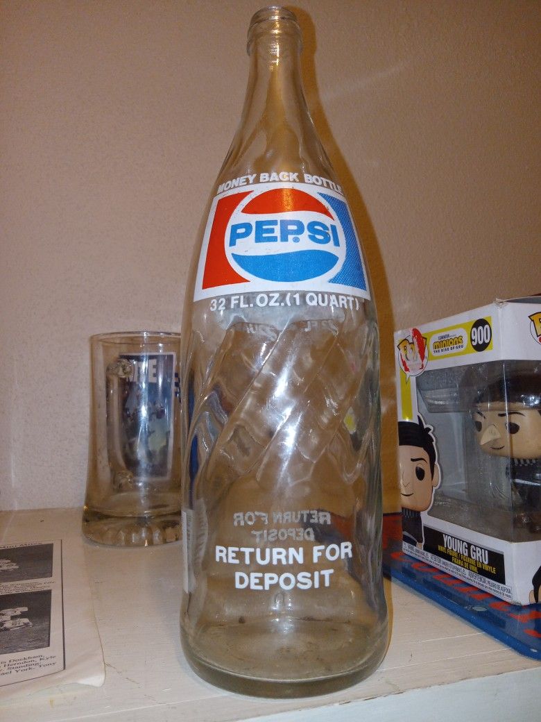 Vintage 32oz Glass Pepsi Bottle