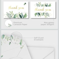 100 Thank You Cards with Envelopes and Stickers – Thank You Notes Set