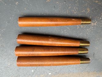 Vintage Wood Legs with Brass Detail