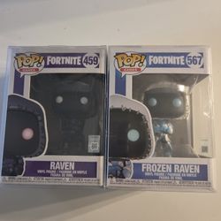 New Fortine Raven Funko Pop Set Of 2 Protective Plastic