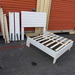 Complete Twin Bedframe, Desk And Matching Chair