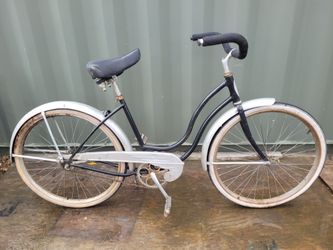 Vintage Black Schwinn Step Thru Cruiser Bike