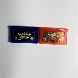 Pokemon Sapphire and FireRed Versions for the Gameboy Advance