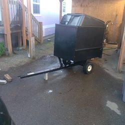 Pull Behind Utility Trailer For Riding Mower Or Garden Tractor 
