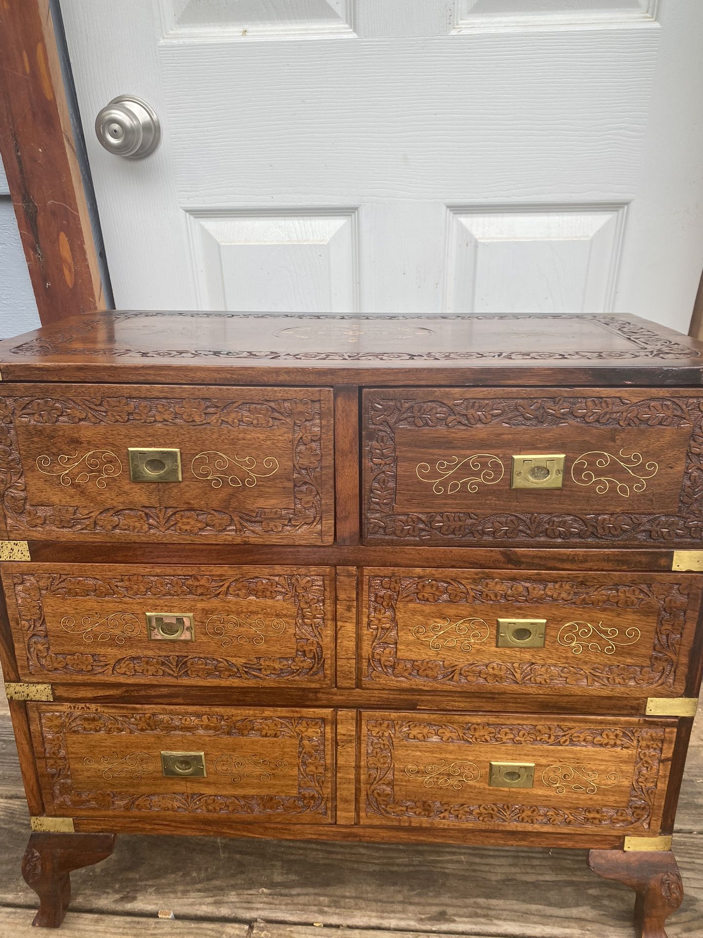 Anglo Indian Brass Bound Diminutive Campaign Chest in Rosewood
