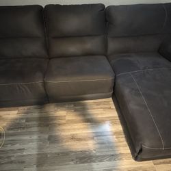 Black Powered Sofa And Recliner