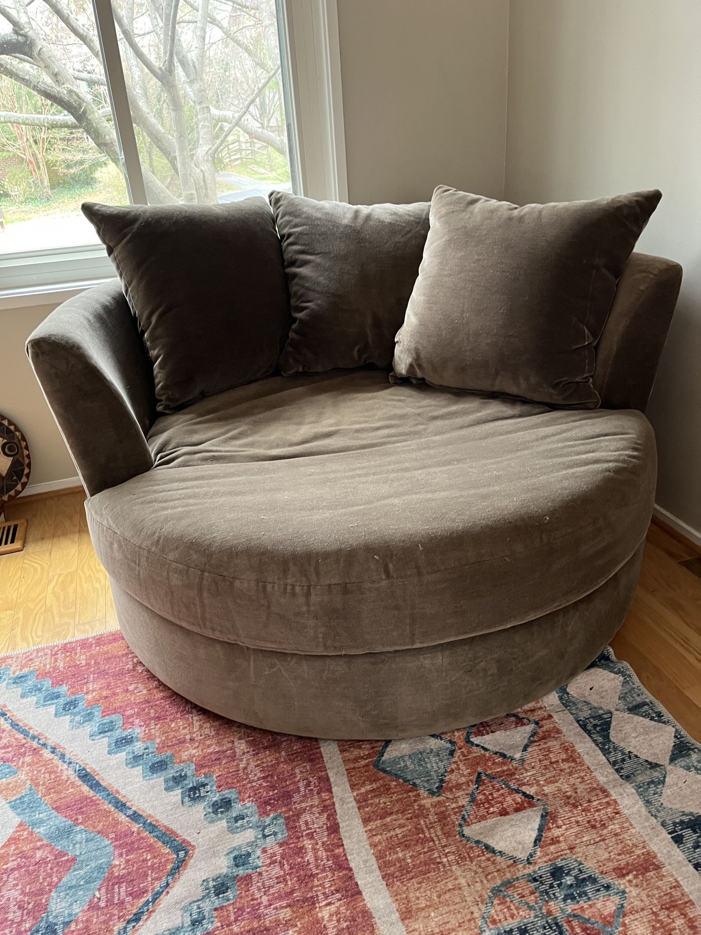 Large Swivel Cuddler Chair