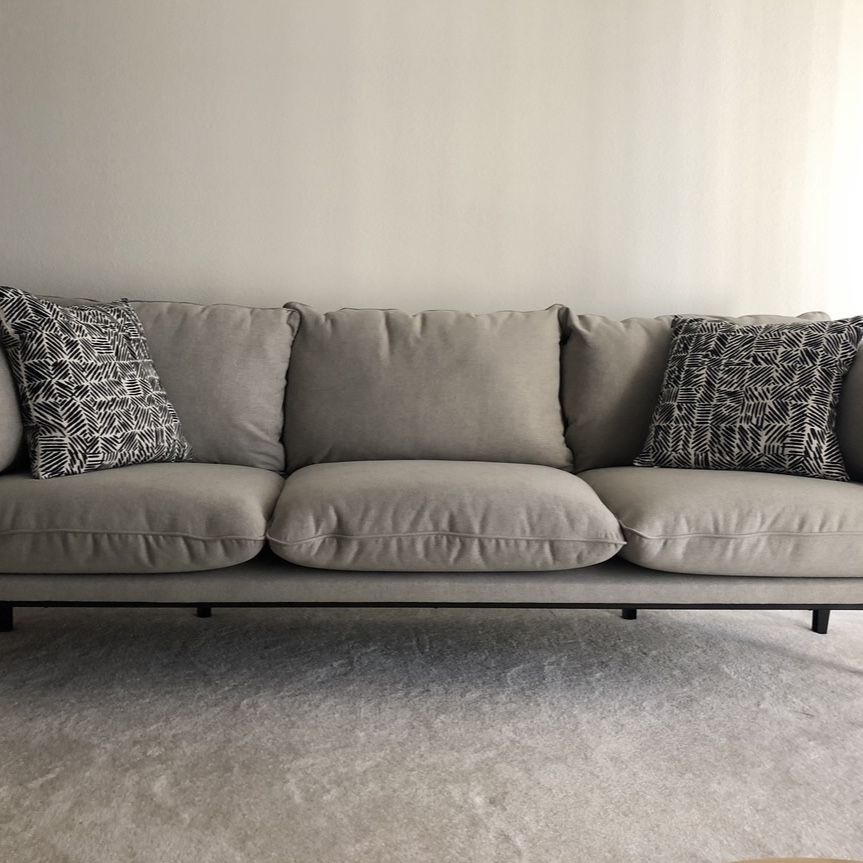 Floyd Sofa - light Lunar Gray fabric - 3 Seater - soft, comfy