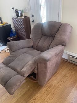 Oversized Recliner Chair Taupe Microfiber