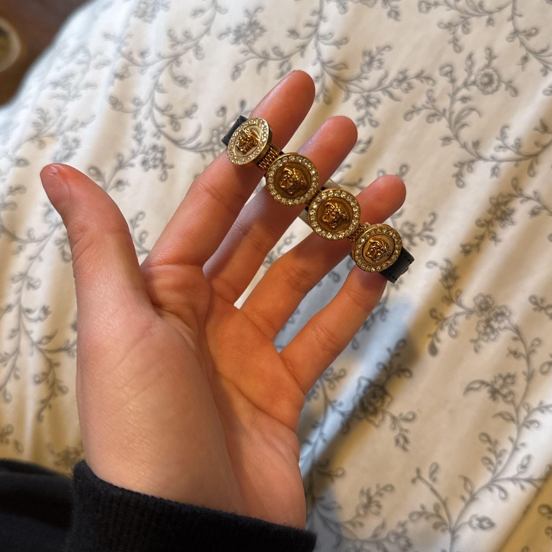 Versace Leather Bracelet 18k Gold