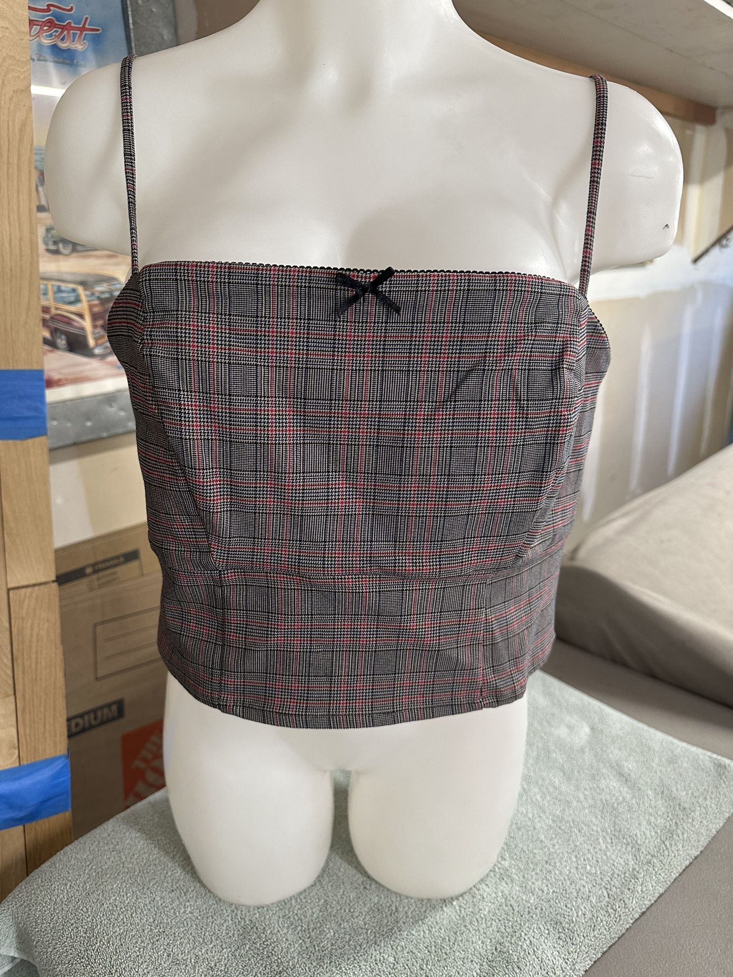 Plaid Halter Top XL