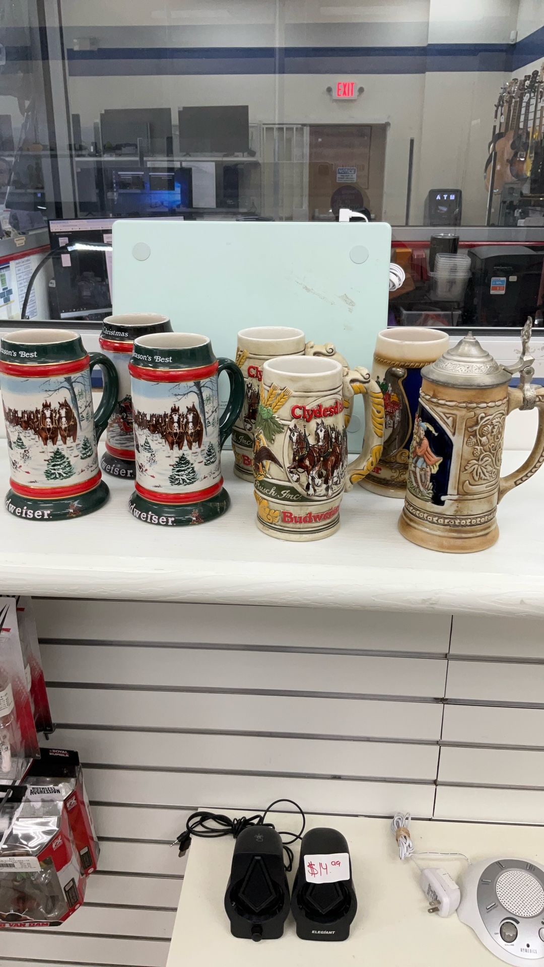 Set Of Budweiser Cups And One Brazilian Cup With Flip Top Lid