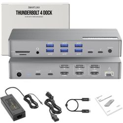 Docking Station Dual/Triple/Quad/Penta Monitor - 20 Ports 40Gbps, 90W Charging, 8K/4K Displays - Compatible with Window 10/11 Mac OS 10.2 & Above