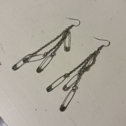 Safety Pin Dangle Earrings 