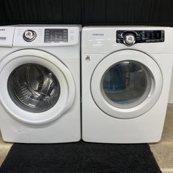 Samsung White Front Load Washer and Dryer Set - 30 Day Warranty
