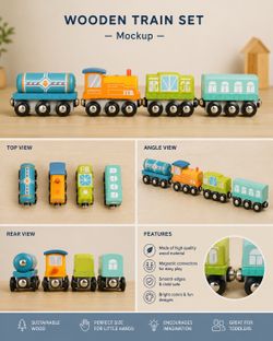 wooden magnetic train cars