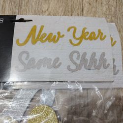Glitter Cut Outs - New Year Same Shh