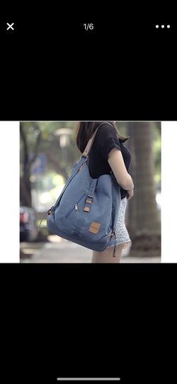 Fashion Shoulder Bag Rucksack, Canvas Multifunctional Casual Handbag Travel Backpack For Women Girls Ladies, Large Capacity