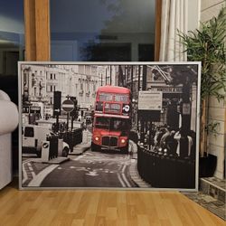 Iconic IKEA (Vilshult) London Bus Wall Art (Framed) (Red and Black)