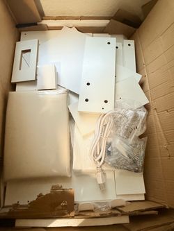 White Makeup Vanity with LED Mirror & Stool — New, Not Assembled