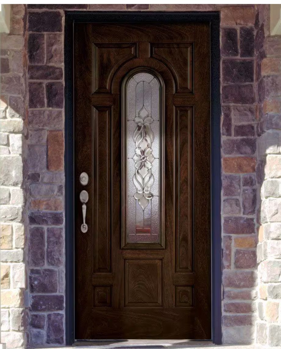 Lakewood Zinc Center Arch in Chestnut Mahogany Door