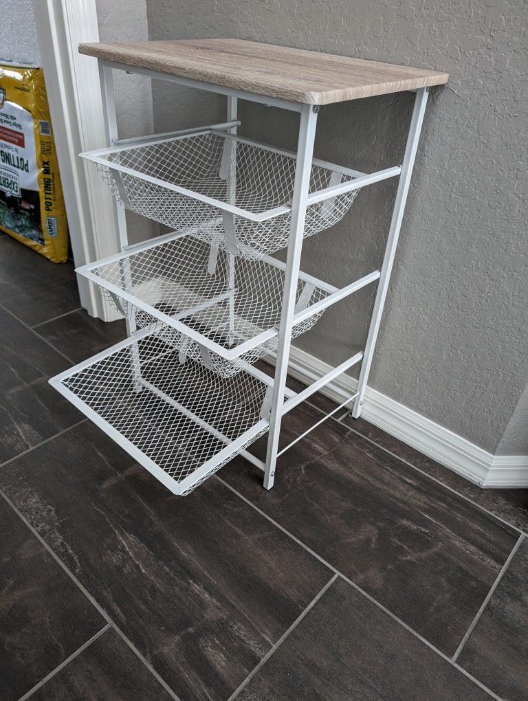 Small Stand With Wire Mesh Drawers