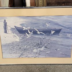 Seaside Print In Shades Of Blue By Carolyn Blish 