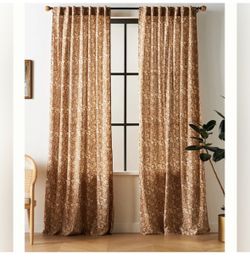 Printed Floral Curtain - Anthropologie Hyacinth