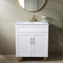 30" free standing vanity with ceramic rop and sink