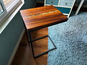 Wood and stone side table