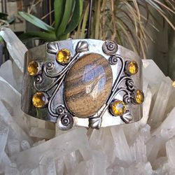 Jasper Topaz Cuff Bracelet 