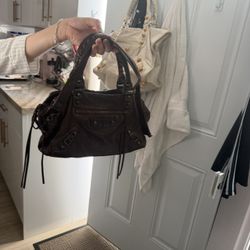 Balenciaga First Brown Leather Two Way Hand Shoulder Bag