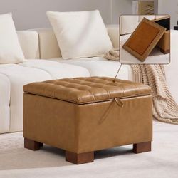Faux Leather Ottoman