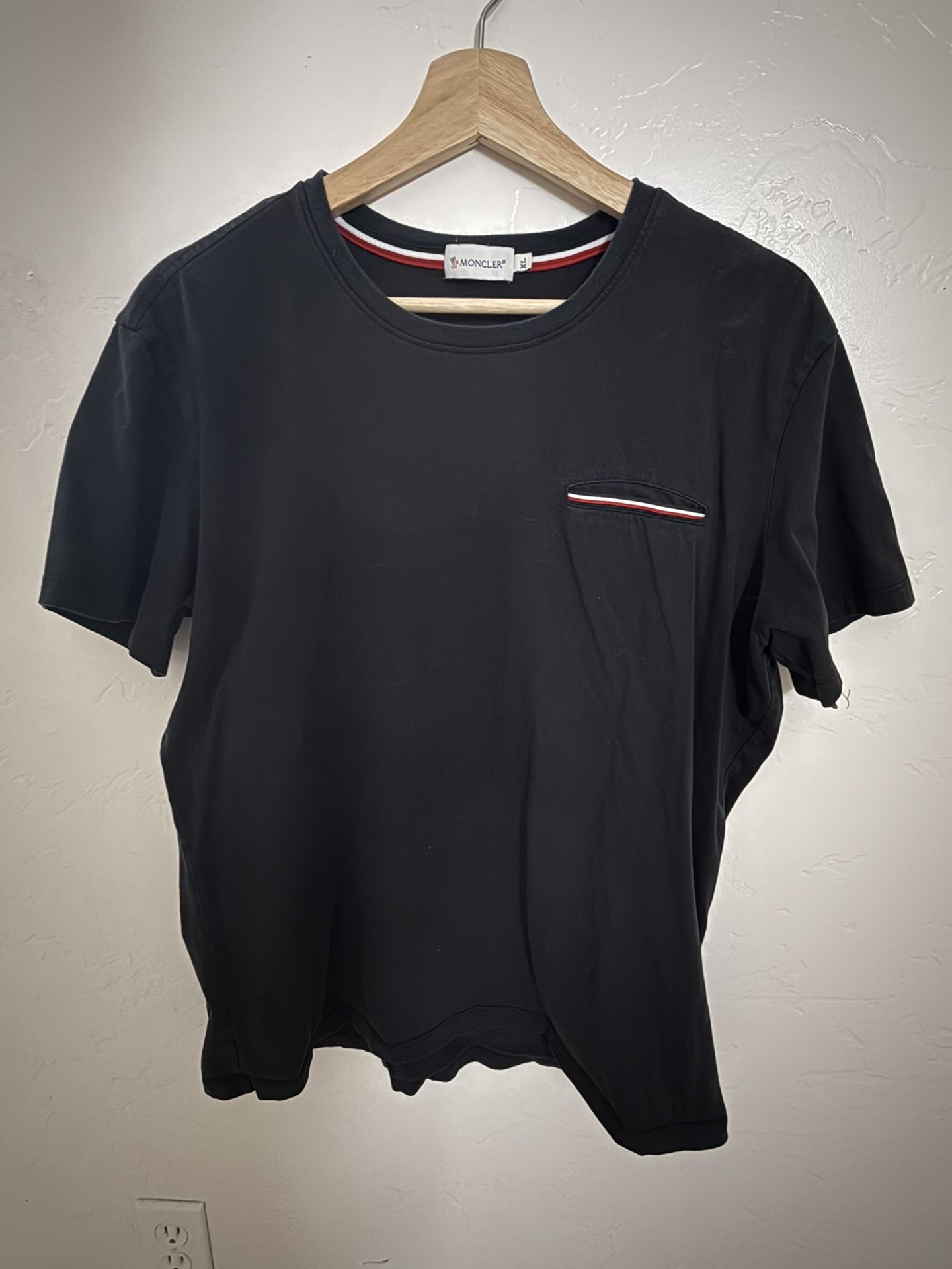 Moncler Classic Black Logo Pocket Tee – Size XL