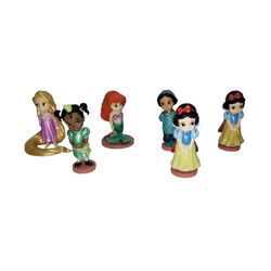 Disney Animators Collection Princess Figures Mini 3” Toddler Dolls PVC Lot Of 6 