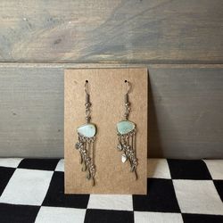Silver Tone Amazonite Dangle Earrings
