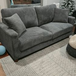 Like New Gray Corduroy Sofa