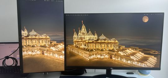 Dual Monitor Setup — LG 32” QHD 1440p + HP 24” USB-C Docking Monitor ($700 value)