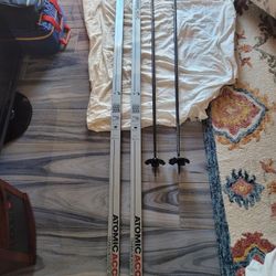New & Unused Atomic ACC Touring Microstep 15 Cross Country Skis With Poles