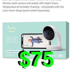 Pampers - Lumi by Pampers Smart Baby Monitor: HD Video Baby Monitor (with camera and audio), Wifi, Night Vision, Temperature & Humidity Tracking - Com