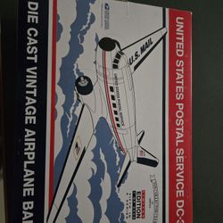 USPS Die Cast Vintage Airplane Bank, MINT, NIB