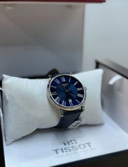 USED TISSOT 1853 BLUE DIAL ROMAN NUMERAL SWISS WATCH WITH BOX
