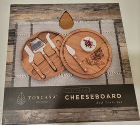 Elevate Your Entertaining: The Toscana Acacia Circo Cheese Board and Tool Set  - NEW IN BOX