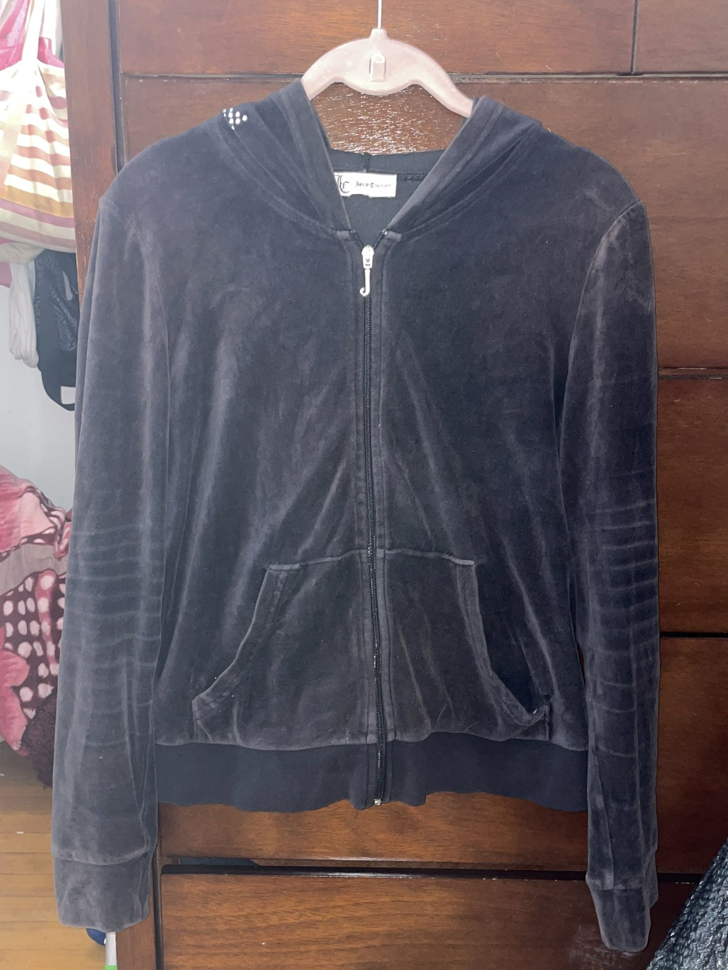 Black Velour Juicy Couture Zip Up