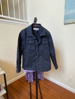 Peau de Loup Navy Blue Button Up Utility Jacket Size  4